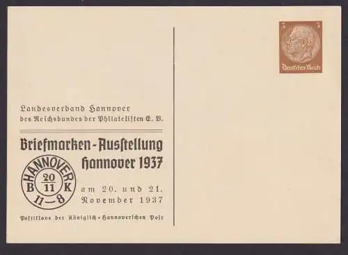 Deutsches Reich Privatganzsache Hannover Philatelie Briefmarken Ausstellung WST