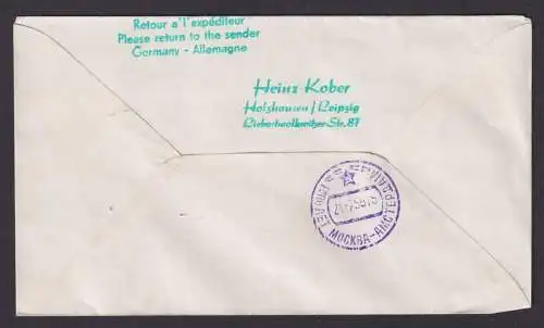 Flugpost Brief Air Mail KLM Amsterdam Niederland Mskau UDSSR DDR Zuleitung 1958