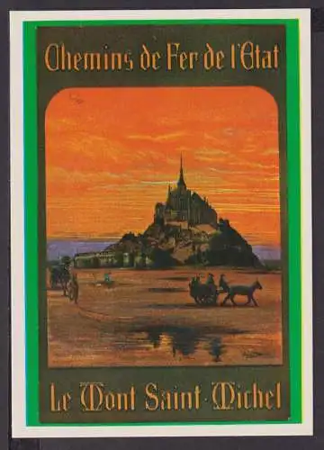 Art Deco Reklame Künstler Ansichtskarte Chemins de Fer de L ETAT Mont-St-Michel