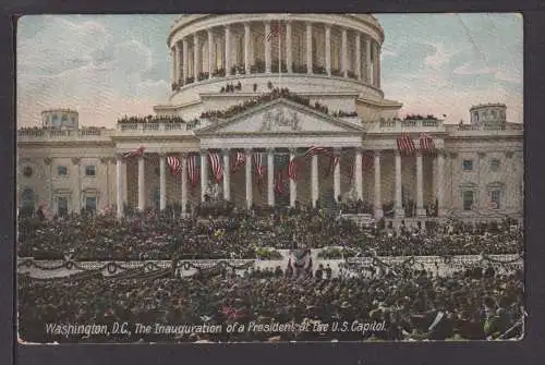 Ansichtskarte Washington DC USA Amtseinführung US Präsident 1909 Hamburg