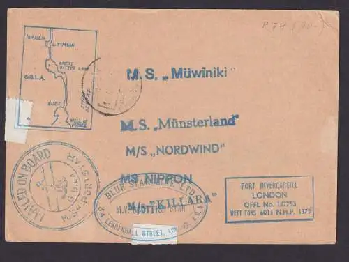 DDR Ganzsache Ulbricht Antwort P 74 Schiffspost M.S Müwinki MS Portstar Oldesloe