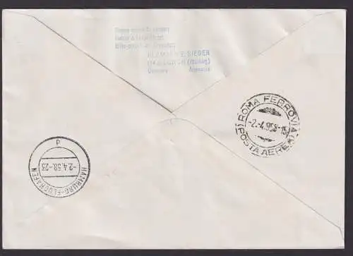 Flugpost Brief Air Mail Lufthansa Vatikan Rom Hamburg Flughafen toller Umschlag