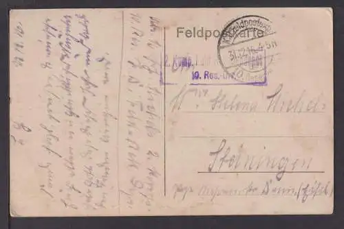 Ansichtskarte Sivry Frankreich 1916 Feldpost Steiningen Rheinland-Pfalz