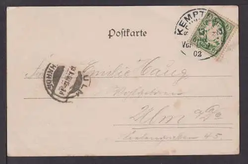 Ansichtskarte Kempten Allgäu Bayern 1902 Ulm Baden-Württemberg