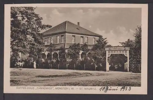 Ansichtskarte Münster NRW 1929 Kaffee-Haus Tannenhof St. Mauritz