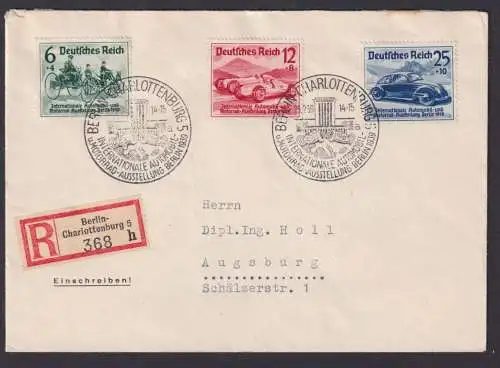 Berlin Charlottenburg Deutsches Reich R Brief MIF 686-688 SST Intern. Automobil