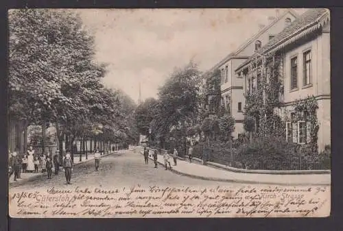 Ansichtskarte Gütersloh NRW 1905 Kirch-Straße Hainchen Deuz