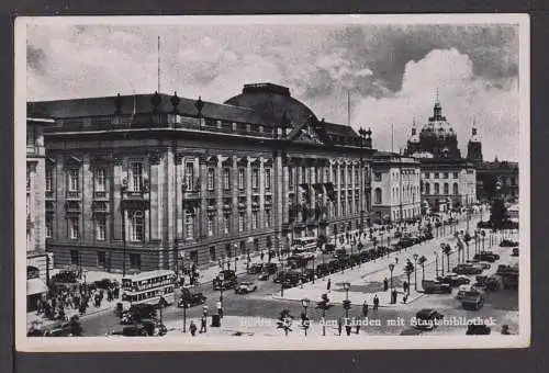 Ansichtskarte Berlin Unter d. Linden Staatsbibliothek Feldpost Regensburg Bayern