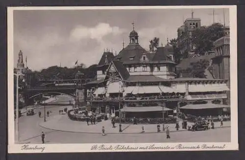 Ansichtskarte Hamburg St Pauli Fährhaus Seewarte Bismarck Denkmal