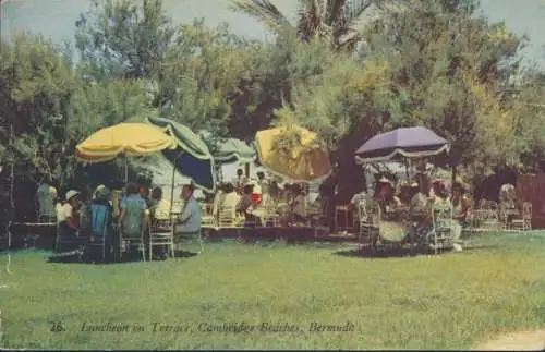 Bermuda Ansichtskarte 108 Hamilton na. Proctor Luncheon on Terrace Cambridge