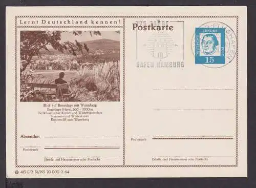 Flugpost airmail Bundesrepublik Bild Ganzsache MaschSST 775 J. Hafen Hamburg auf