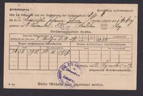 Perfin Lochung Privatlochung Deutsches Reich Dresden EF 30 Pfg. Germania AOK