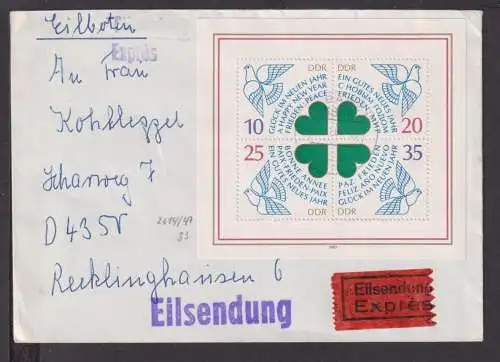 Briefmarken DDR Europa Brief Block 1983 Glück im neuen Jahr