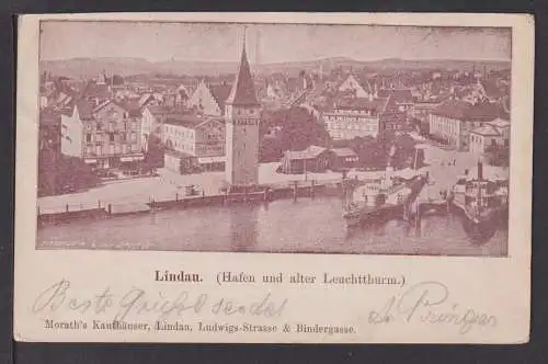 Ansichtskarte Lindau Bodensee Bayern Hafen Leuchtturm Sitzendorf Thüringen