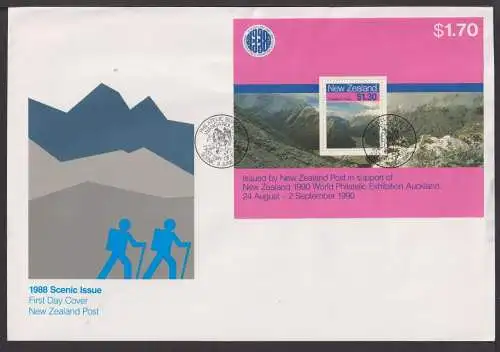 Briefmarken Neuseeland Übersee Brief Block 1990 World Philatelic Exhibition