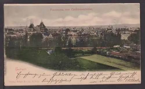 Ansichtskarte Erfurt Thüringen Grolmannshöhe 1900 Kreuznach Rheinland-Pfalz