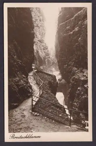 Ansichtskarte Oberstdorf Bayern Allgäu Breitachklamm Reklame Stempel