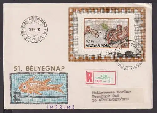 Briefmarken Ungarn Europa Brief Block 1978 Pannoniai Mozaik