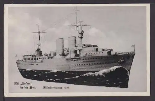 Schiffe Schifffahrt Marine Ansichtskarte Emden Wilhelmshaven Niedersachsen 1933