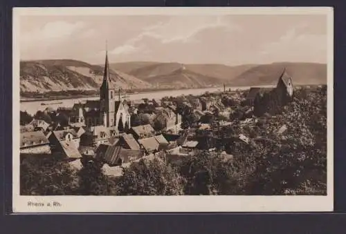 Ansichtskarte Rhens Rhein Fluss Rheinland Pfalz Ortsansicht