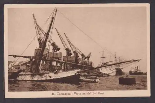 Ansichtskarte Tarragona Spanien Teilansicht Hafen