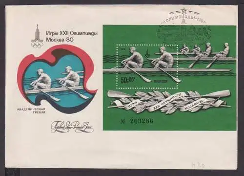 Olympia Sport Russland Europa Brief Block 1980 Olympische Spiele Moskau