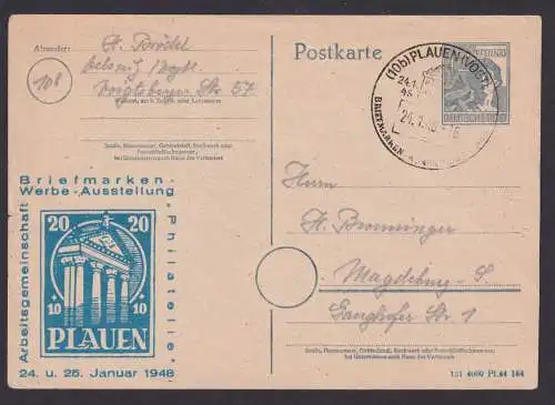 All. Besetzung Privatganzsache Plauen Vogtland Sachsen Philatelie Briefmarken