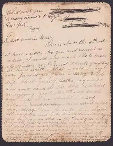 Letter Card New Zealand Neuseeland Ganzsache King Georg 1p Feilding Amsterdam