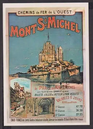 Art Deco Reklame Künstler Ansichtskarte Mont-St-Michel Chemins de Fer de L OUEST