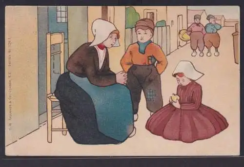 Ansichtskarte Künstlerkarte Frau Kinder Nachdenklich Verlag Faulkner & C0.London