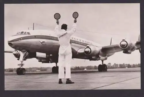 Flugpost Ansichtskarte Lufthansa Super G Constellation Flugzeug