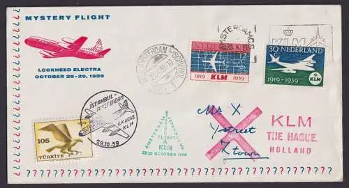 Flugpost Air Mail KLM Amsterdam Niederlande Istanbul Türkei Lockhhed Electra