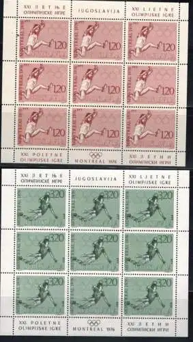 Olympia Sport Jugoslawien 1656-1659 Sommerspiele Montreal Kleinbogensatz