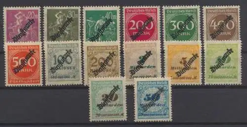 Deutsches Reich Dienst 75-88 Luxus postfrisch MNH incl. 40 b Kat.-Wert 65,00