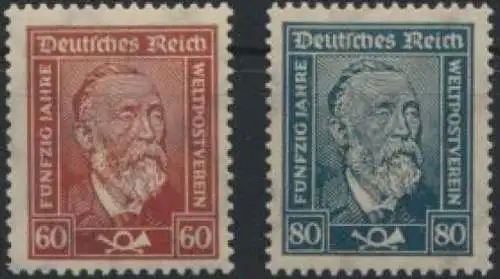 Deutsches Reich 362-363 y Stephan UPU Luxus postfrisch MNH Kat-Wert 165,00