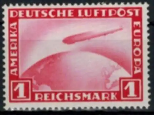 Deutsches Reich Zeppelin Flugpost 455 1 RM Luxus postfrisch MNH KatWert 120,00