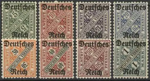 Deutsches Reich Dienst D 57-64 Württemberg 1920 Luxus postfrisch MNH 70,00