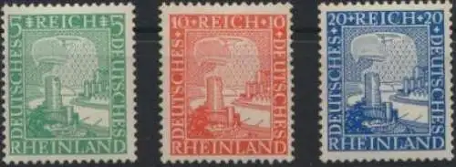 Deutsches Reich 372-374 Deutsches Rheinland postfrisch MNH 1925 Kat-Wert 60,00