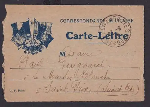 Militaria Frankreich Feldpost Karte Miltitär Krieg