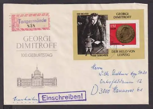 Briefmarken DDR Europa Brief Block 1982 Georgi Dimitroff 100. Geburtstag