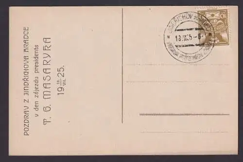 Tschechien Jindřichův Hradec Sonderkarte Philatelie Abbildung Briefmarke 1925