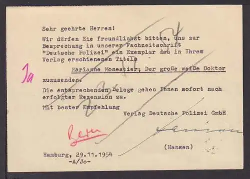 Hamburg Bund Brief toller SST Volksfest Dom nach Stuttgart Feuerbach a Postkarte