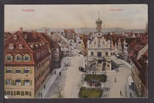 Ansichtskarte Kempten Allgäu Bayern Rathausplatz 1912 Scheidegg