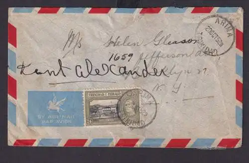 Flugpost Trinidad & Tobago Britische Kolonien Brief EF 24 c. King Georg VI ARIMA