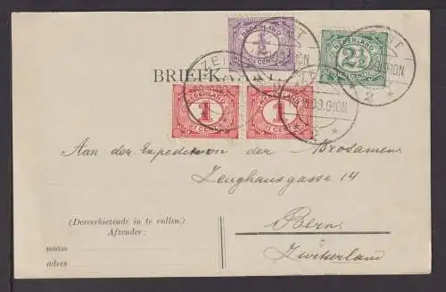 Zeist Niederlande Niederländisch Indien MIF Auslandspostkarte Bern Schweiz 1909