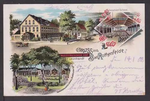 Ansichtskarte Rothenfelde Niedersachsen 1902 Westfälischer Hof Litho Rendsburg