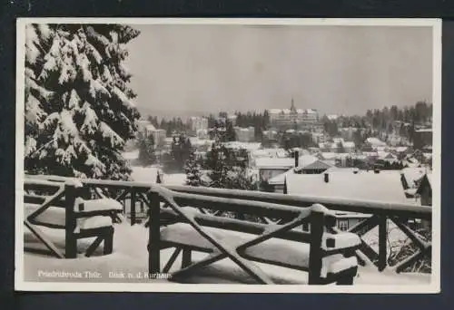 Winter Ansichtskarte Friedrichroda Thüringen Blick zum Kurhaus