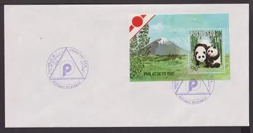 Briefmarken Laos Übersee Brief Block 1981 PHILATOKYO