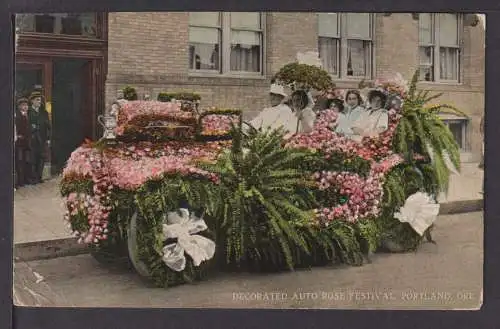 Ansichtskarte Portland USA Geschmücktes Auto Rosen Festival München Bayern