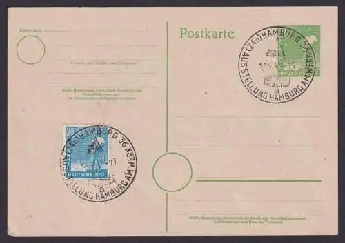 Briefmarken All. Besetzung Gemeinschaft Ganzsache mit SST Hamburg Ausstellung Am